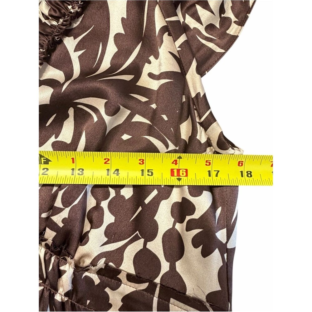BCBG Max Azria Y2K Cottage Silk Floral Midi Dress Sz 12 Empire Waist Tiered Boho - Picture 6 of 10